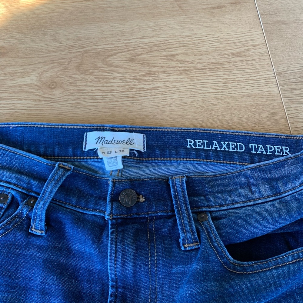Madewell Relaxed Taper Jeans 33x30